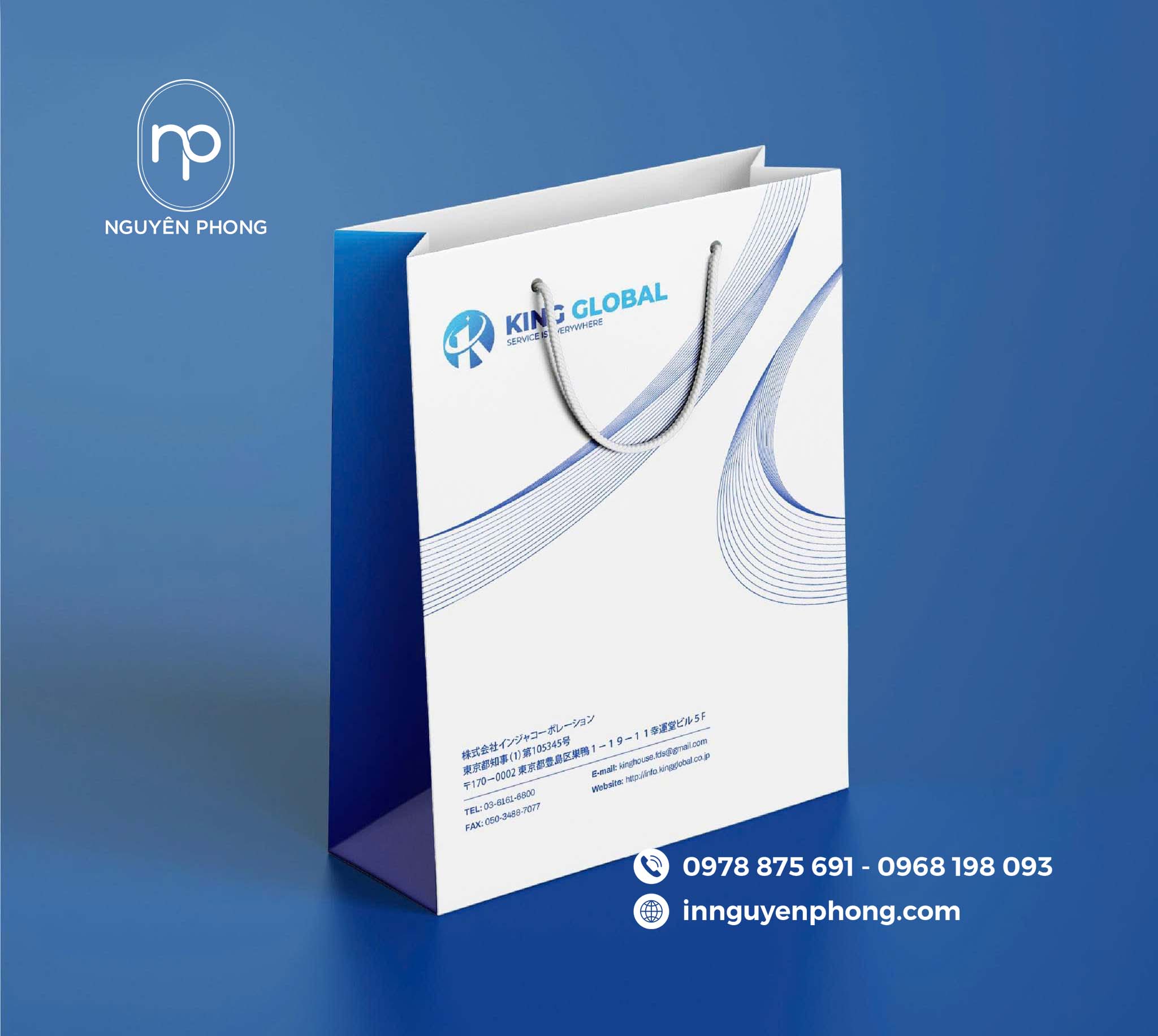 Mẫu túi giấy đựng sách dáng đứng 